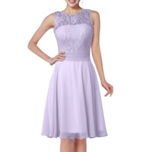 TS Couture NEW Lavender Lace Bodice Short Bridesmaid Cocktail Formal Dress